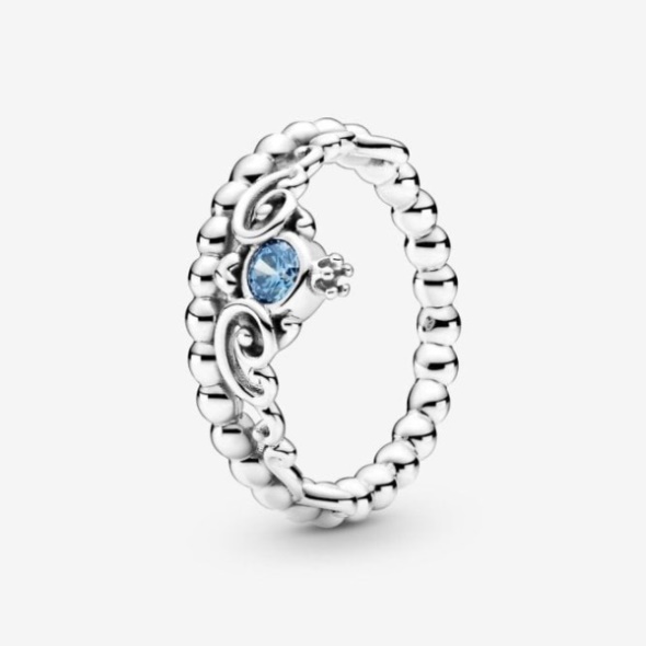 Disney Brand Pandora CA Cinderella Blue Tiara Ring