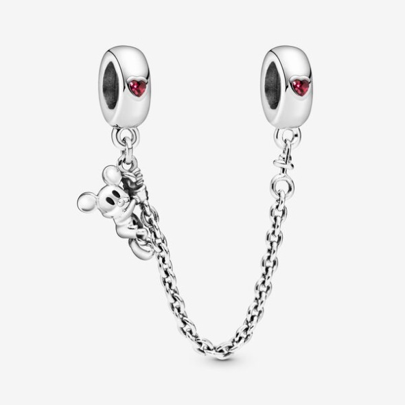 Disney Climbing Mickey Safety Chain Red Cz Pandora CA