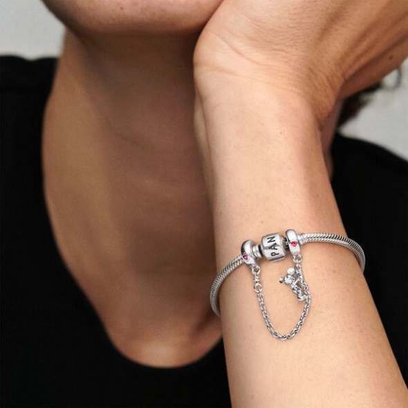 Disney Climbing Mickey Safety Chain Red Cz Pandora CA