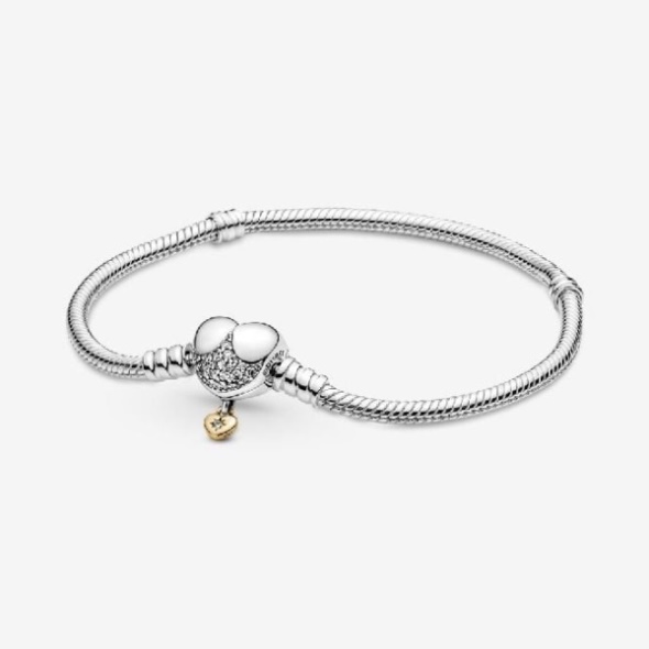 Disney Heart Clasp Snake Chain Bracelet Pandora CA