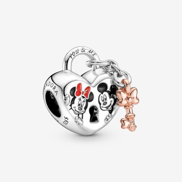 Disney Mickey Mouse Minnie Mouse Padlock Charm Pandora CA
