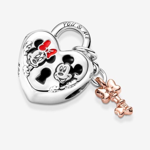 Disney Mickey Mouse Minnie Mouse Padlock Charm Pandora CA
