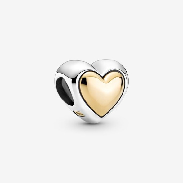 Domed Golden Heart Charm Pandora CA