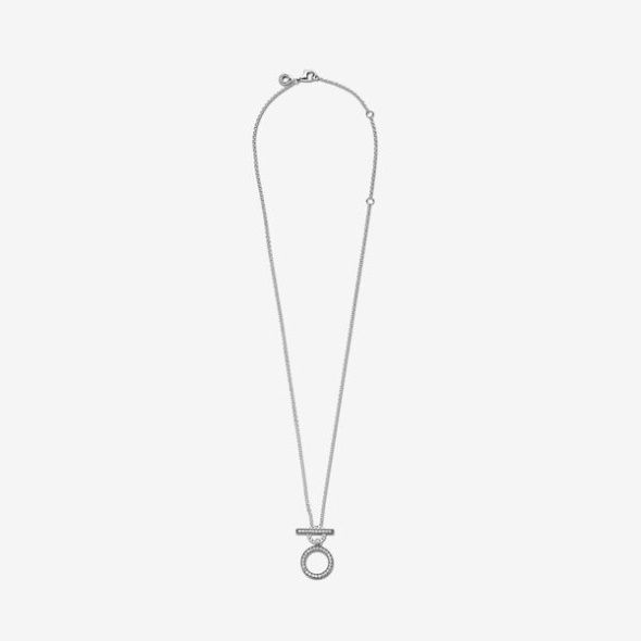 Double Hoop T-Bar Necklace Pandora CA