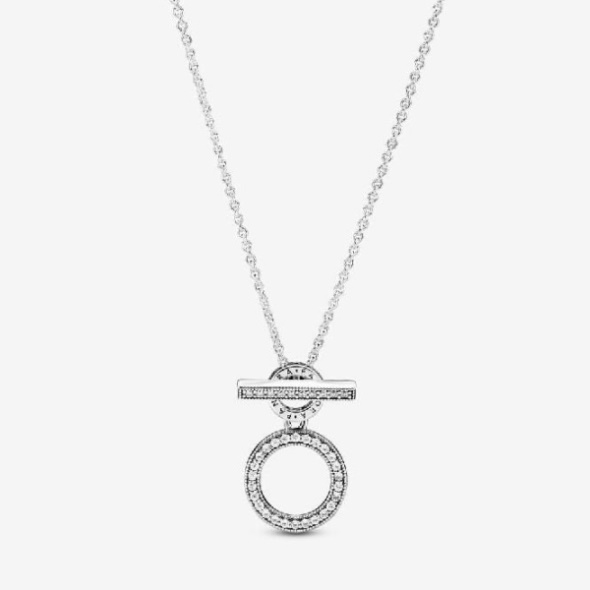 Double Hoop T-Bar Necklace Pandora CA