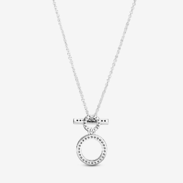 Double Hoop T-Bar Necklace Pandora CA