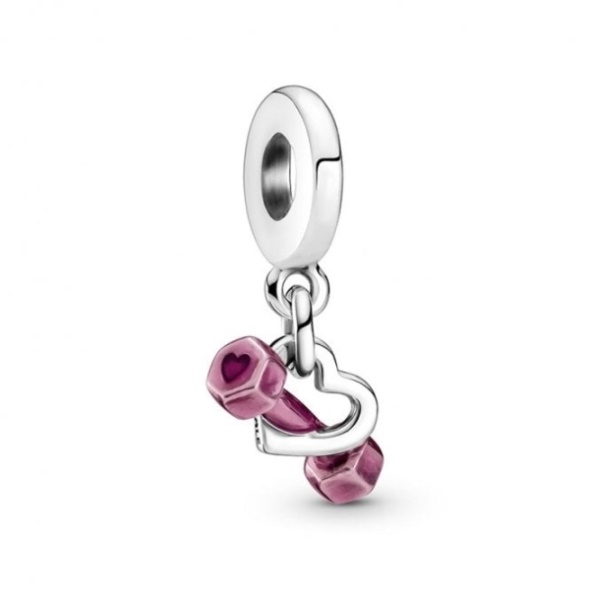 Dumbbell  Heart Dangle Charms Pandora CA