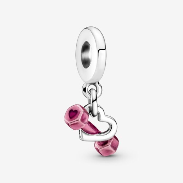 Dumbbell Heart Dangle Charm Pandora CA