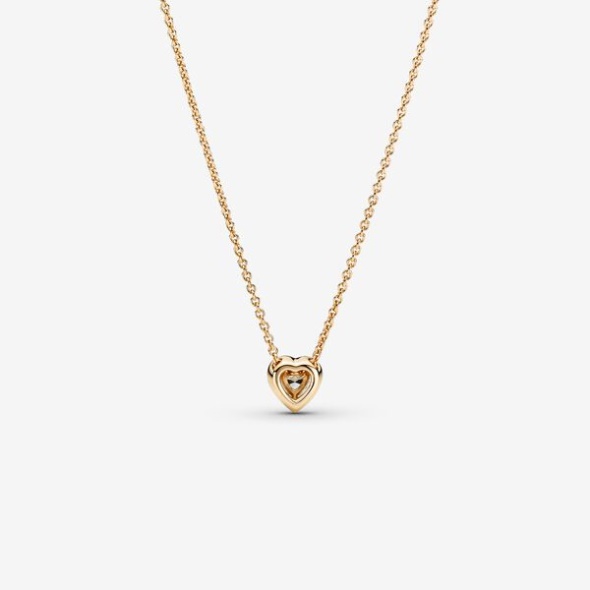Elevated Heart Necklace Pandora CA Gold