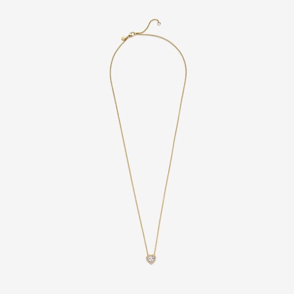 Elevated Heart Necklace Pandora CA Gold