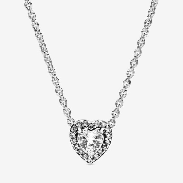 Elevated Heart Necklace Pandora CA Sterling Silver