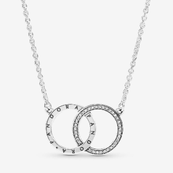 Entwined Circles Logo  Sparkle Collier Necklace Pandora CA
