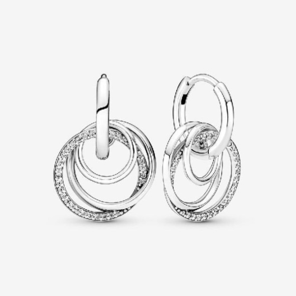 Family Always Encircled Hoop Earrings Pandora CA