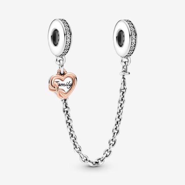 Family Heart Safety Chain Charm Pandora CA