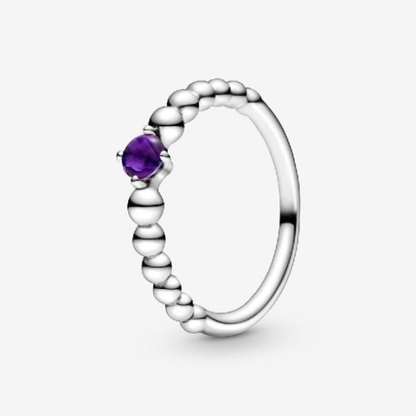 February Birthstone Beaded Brand Ring Pandora CA