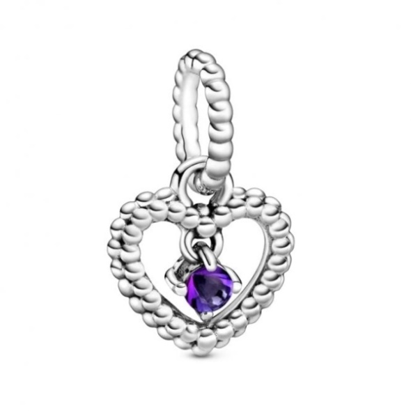 February Birthstone Heart Charms Pandora CA