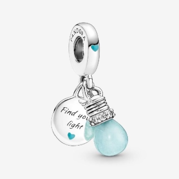 Glow-in-the-Dark Lightbulb Double Dangle Charms Pandora CA