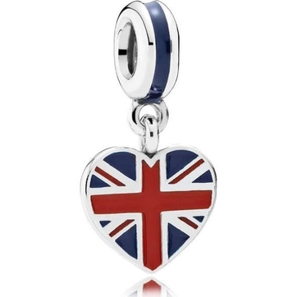 Great Britain Union Jack Heart Dangle Charms Pandora CA