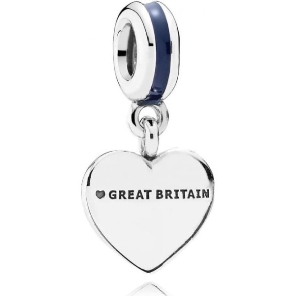 Great Britain Union Jack Heart Dangle Charms Pandora CA