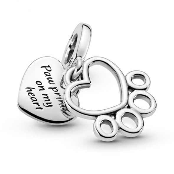 Hearts  Paw Print Dangle Charms Pandora CA