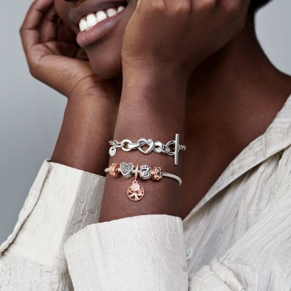 Knotted Heart T-Bar Bracelet Pandora CA