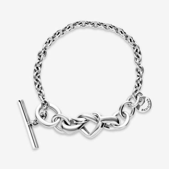 Knotted Heart T-Bar Bracelet Pandora CA
