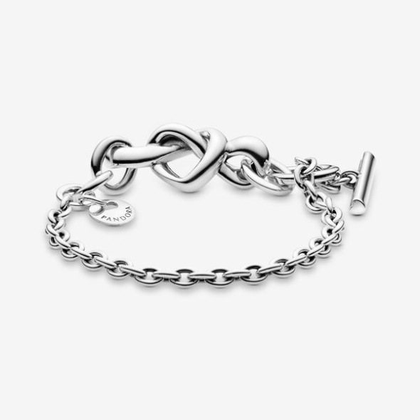 Knotted Heart T-Bar Bracelet Pandora CA