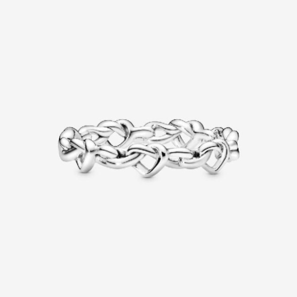 Knotted Pandora CA Hearts Ring