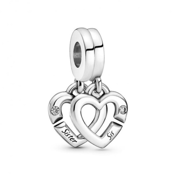 Linked Sister Hearts Split Dangle Charms Pandora CA