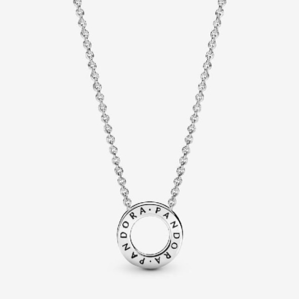 Logo Pave Circle Collier Necklace Pandora CA