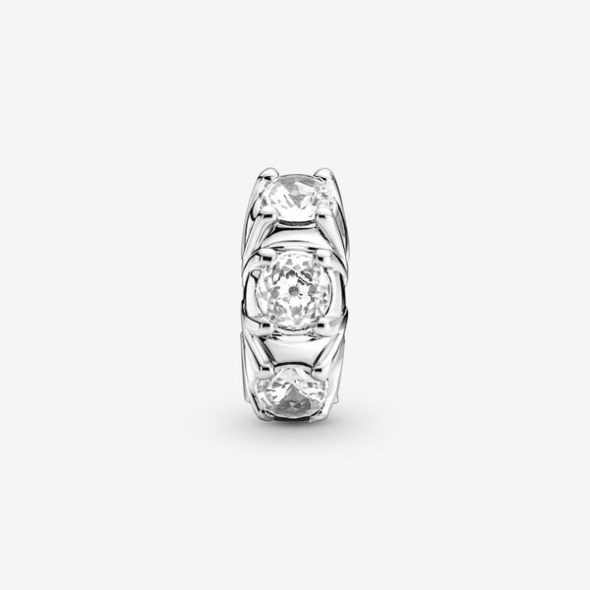 Long Pronged Sparkling Clip Charm Pandora CA Sterling Silver