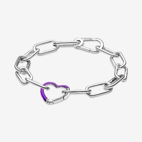 ME Bright Purple Styling Heart Connector Pandora CA