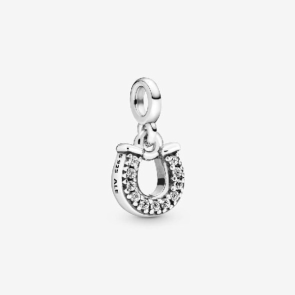 ME My Lucky Horseshoe Silver CZ Dangle Charms Pandora CA