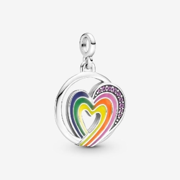 ME Rainbow Heart of Freedom Medallion Charms Pandora CA