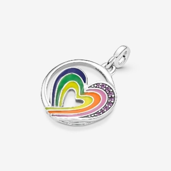 ME Rainbow Heart of Freedom Medallion Charms Pandora CA