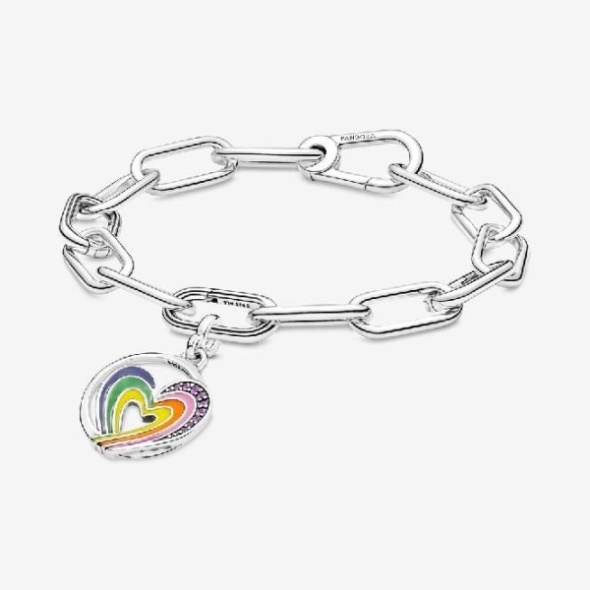 ME Rainbow Heart of Freedom Medallion Charms Pandora CA