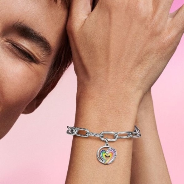 ME Rainbow Heart of Freedom Medallion Charms Pandora CA