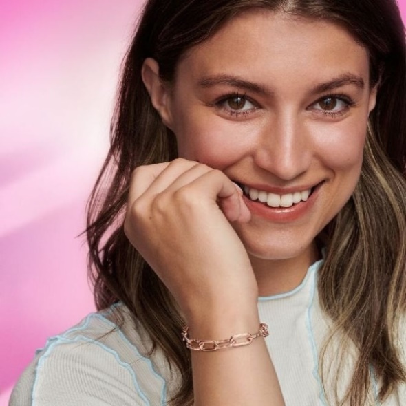 ME Rose Gold Link Chain Bracelet Pandora CA