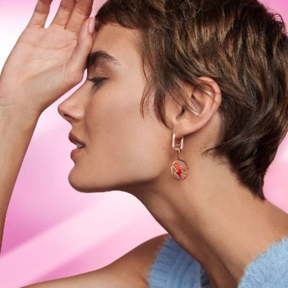 ME Rose Gold Single Link Earring Pandora CA