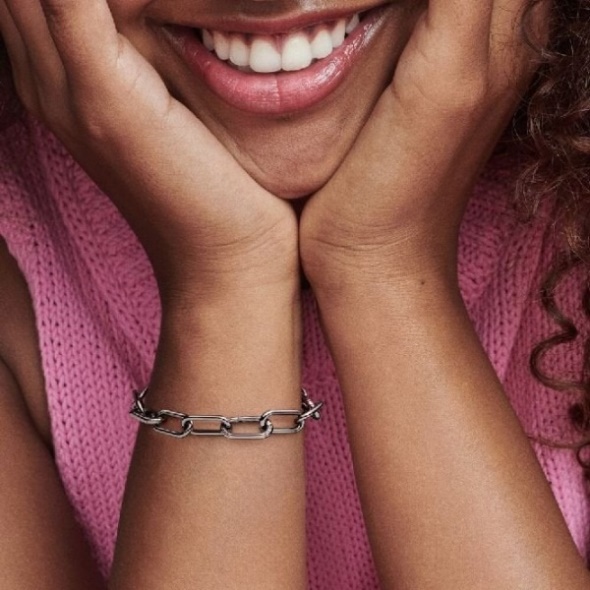 ME Ruthenium Gunmetal Link Pandora CA Chain Bracelet