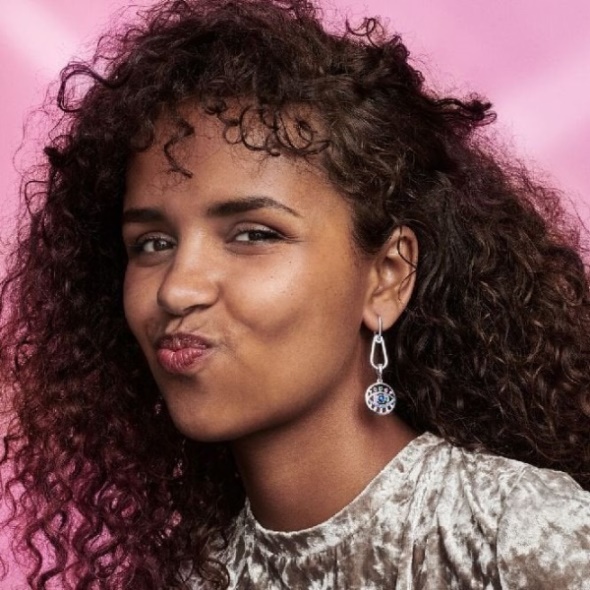 ME Silver Single Hoop Link Earring Pandora CA