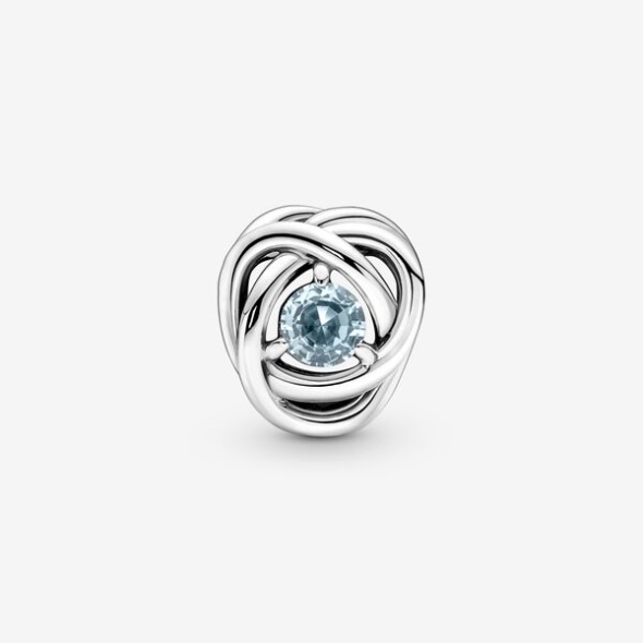March Sea Aqua Blue Eternity Circle Charm Pandora CA