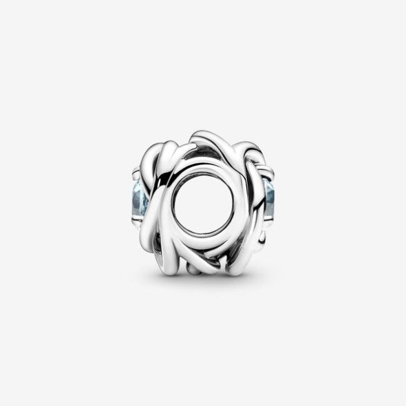 March Sea Aqua Blue Eternity Circle Charm Pandora CA