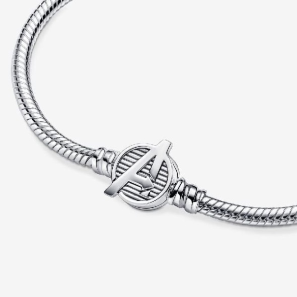Marvel The Avengers Logo Clasp Snake Chain Bracelet Pandora CA