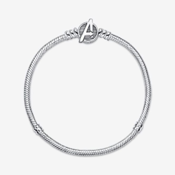 Marvel The Pandora CA Avengers Logo Clasp Snake Chain Bracelet