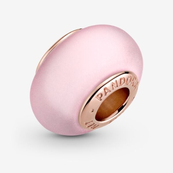 Matte Pink Murano Glass Charm Pandora CA