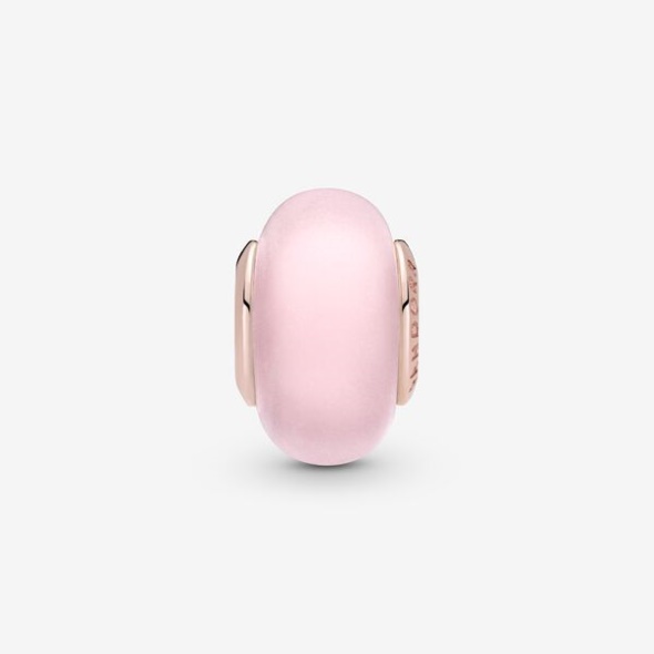Matte Pink Murano Glass Charm Pandora CA