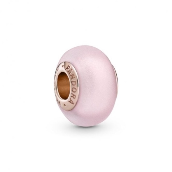 Matte Pink Murano Glass Charms Pandora CA