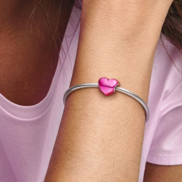 Metallic Pink Heart Charm Pandora CA