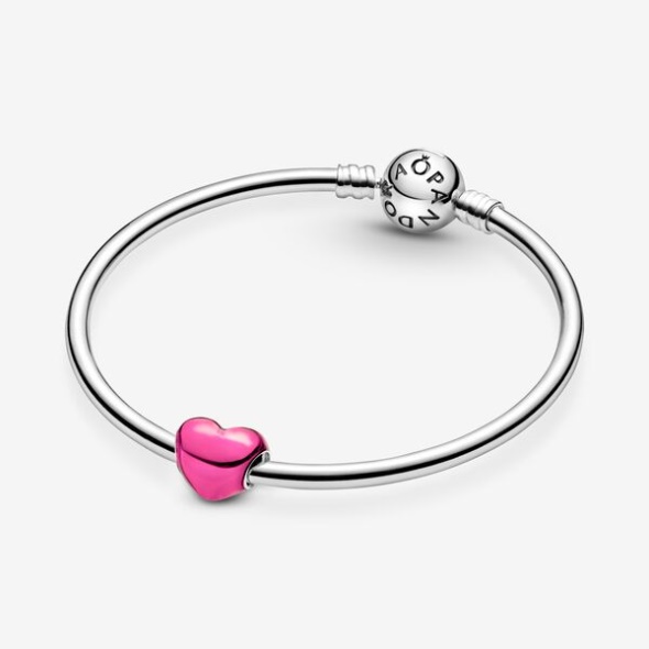 Metallic Pink Heart Charm Pandora CA